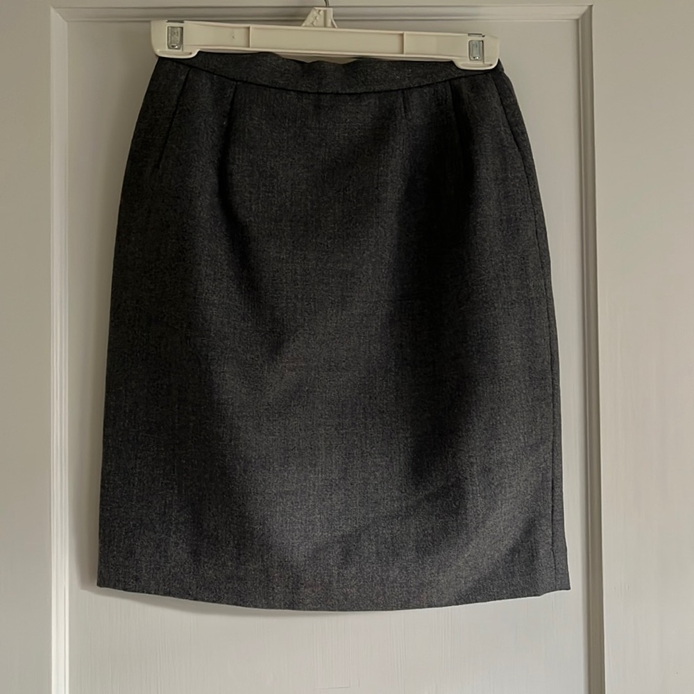 Wool Gray Pencil Skirt Made in Japan